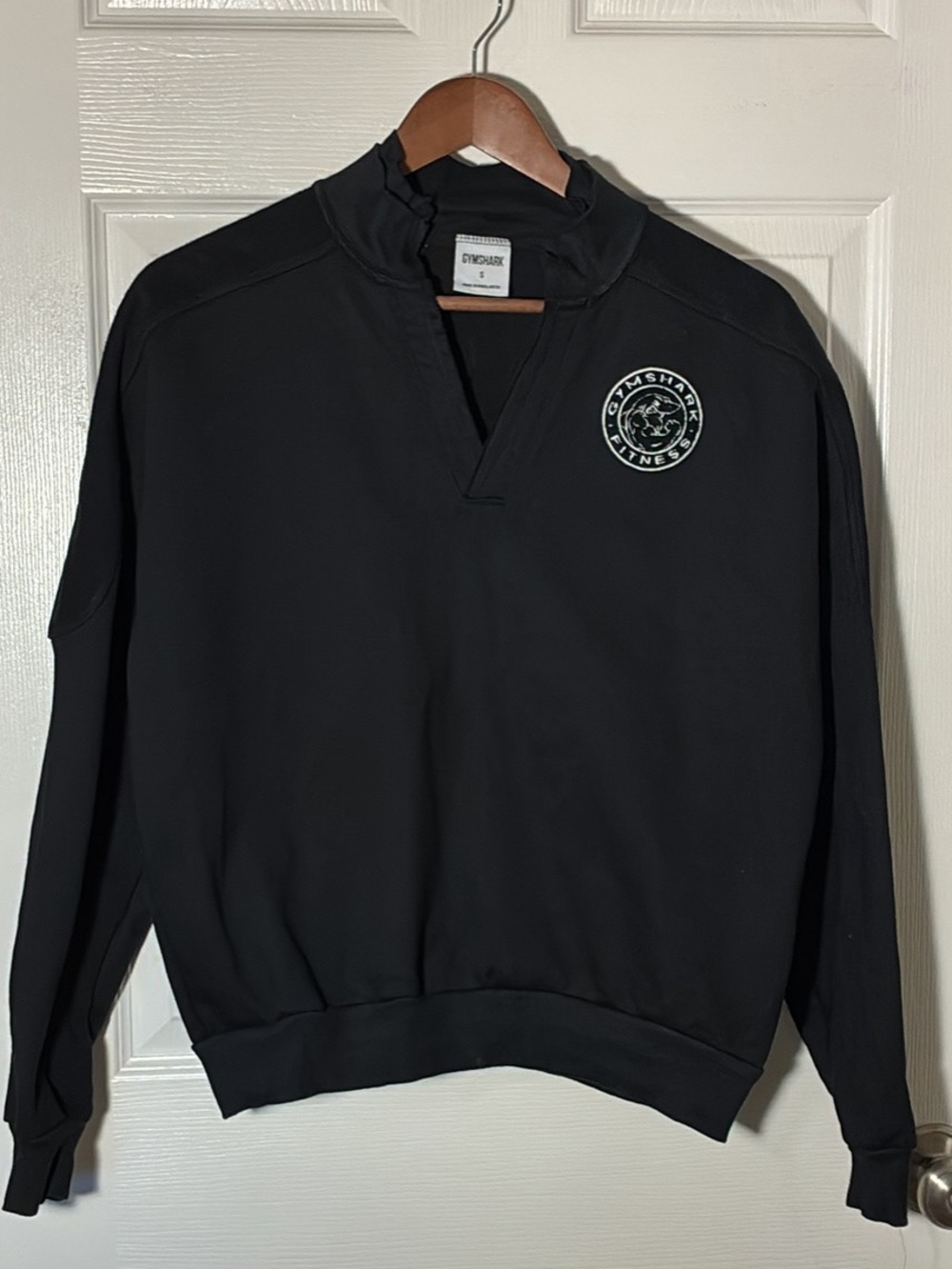 Gymshark Black Crewneck Pullover with Chest Emblem